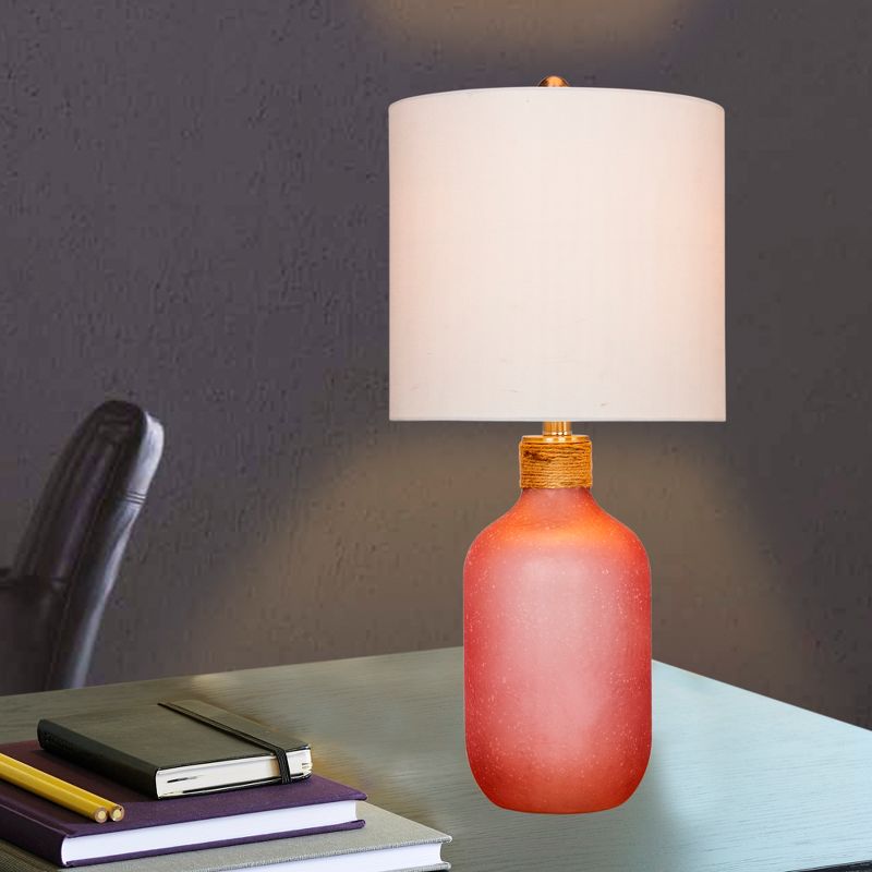 Coastal Bottle Glass Table Lamp Pink  - Fangio Lighting