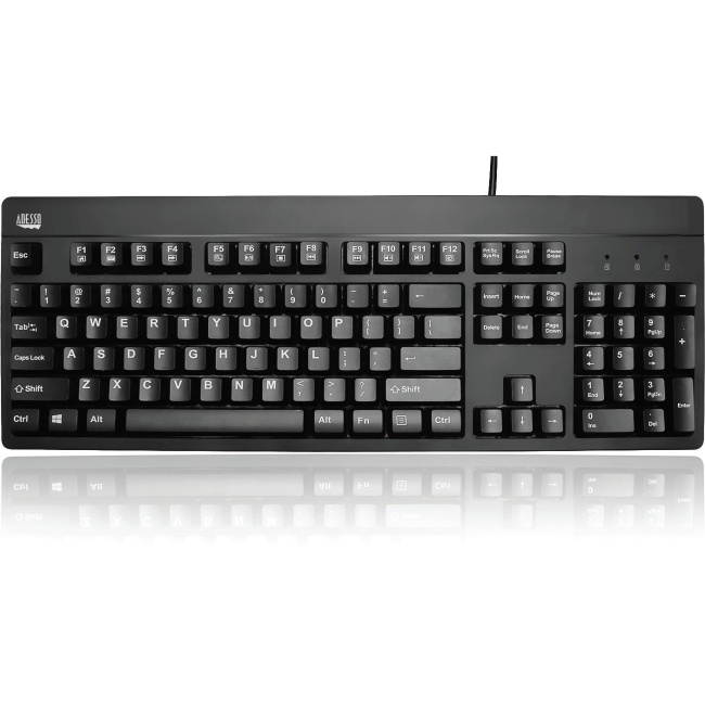 Adesso Ip67 Rated Waterproof, Antimicrobial  Multimedia Usb Keyboard With 2X Pri