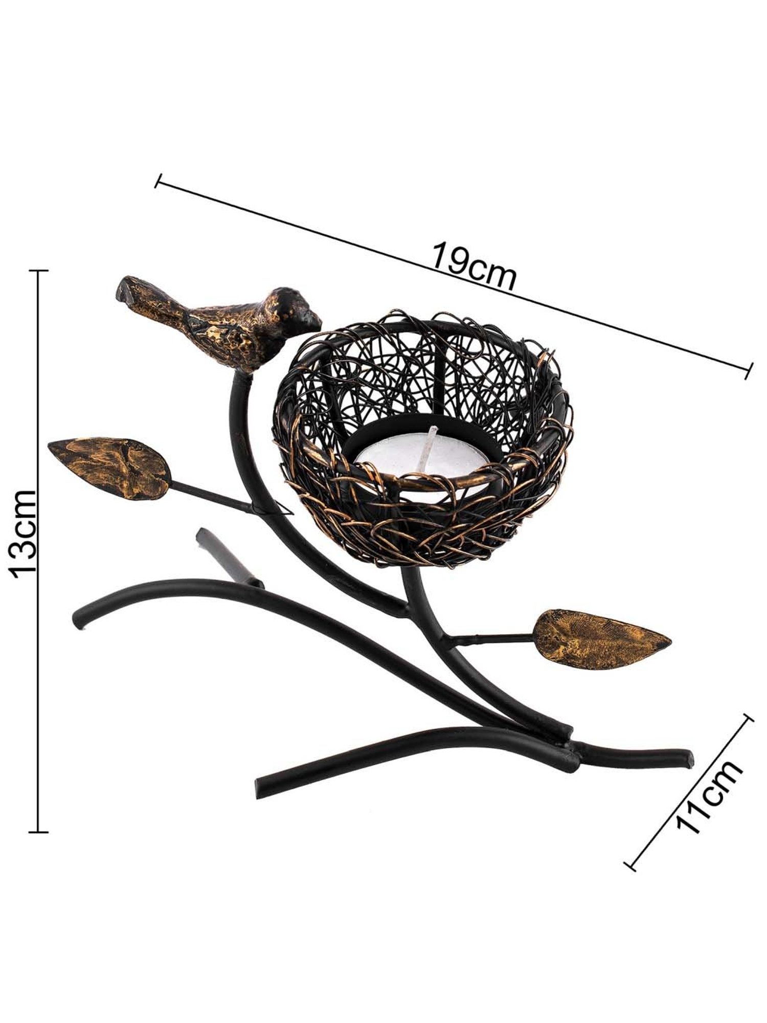 Homesake 'Diwali' Black Metal Nested Candle Holder - Set of 1