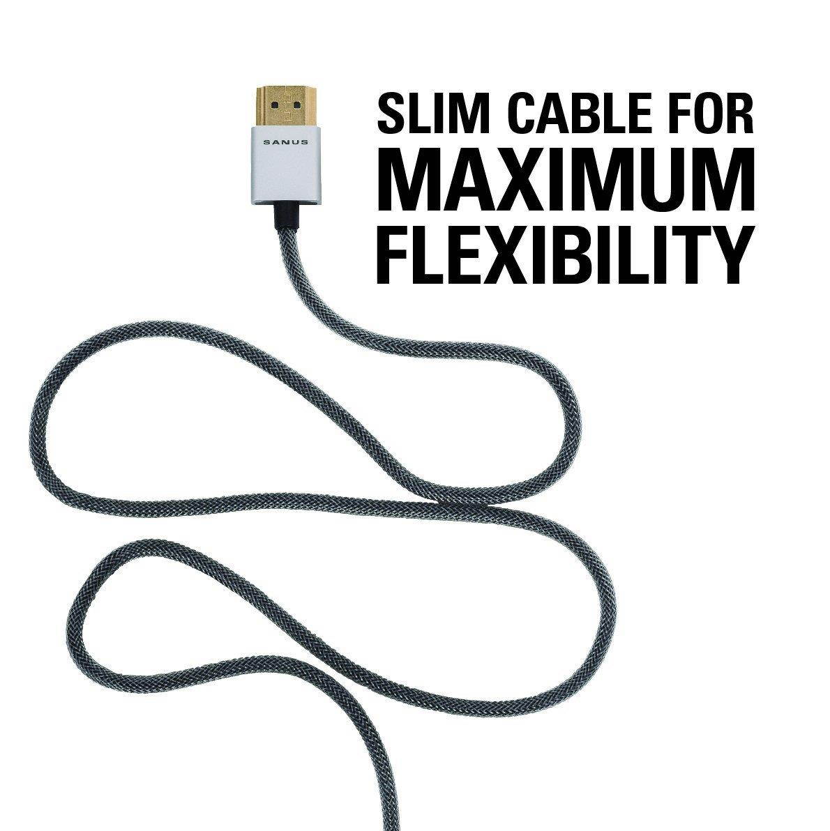 Sanus Super Slim 4' HDMI cable - 4 Feet - 18 Gbps High-Speed Supports Full 1080P, 4K, UltraHD, 3D, Ethernet, and Audio Return Channel - SOA-SH4