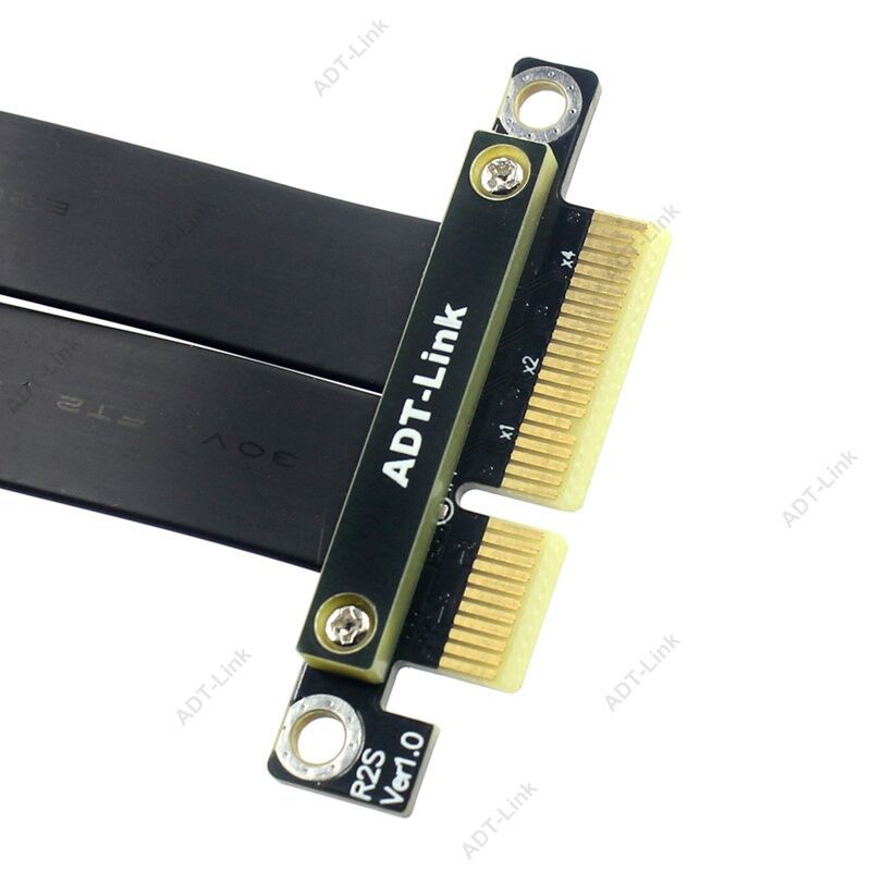 Plugadget PCIe 4x to PCIe 4x Riser cable 5cm 10cm 20cm PCI-E GEN3.0 4x PCI-Express X4 Extender Right Angle cables