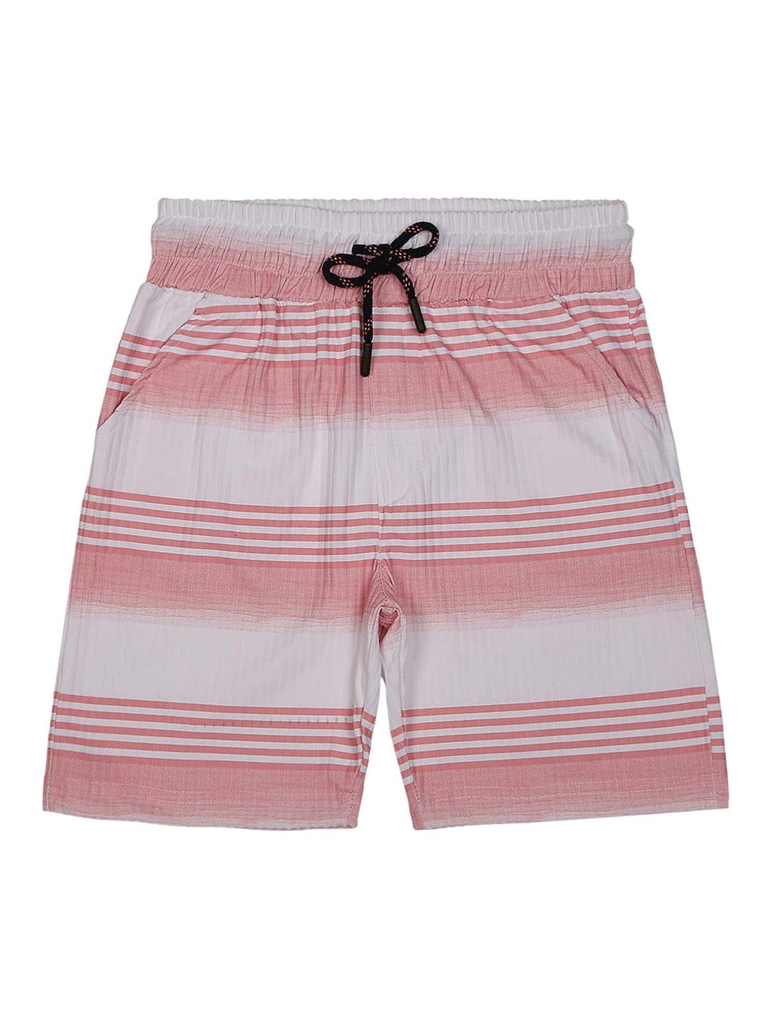 Cavio Kids Peach & White Striped T-Shirt with Shorts