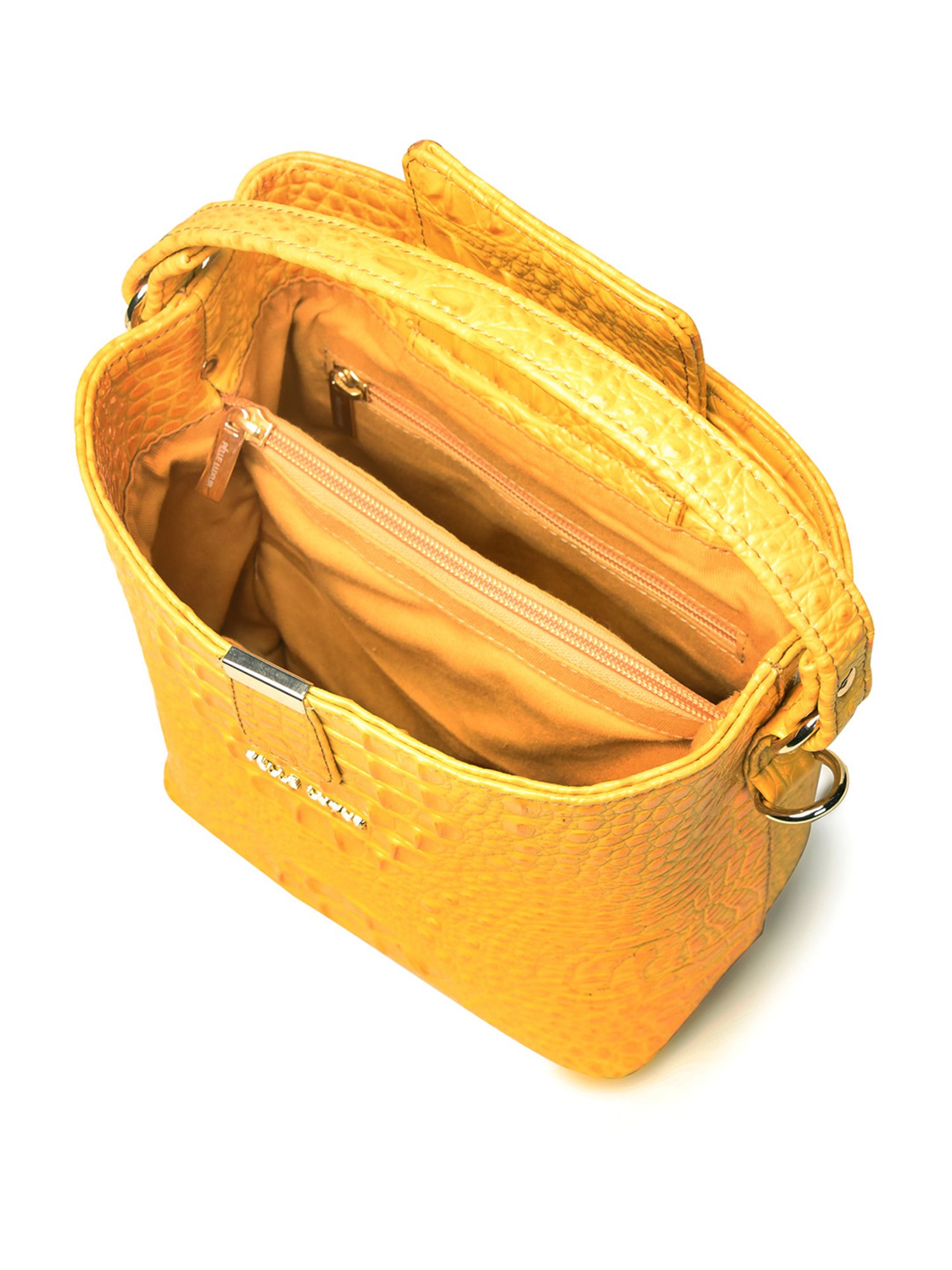 PELLE LUXUR Yellow Animal Effect Small Bucket Bag