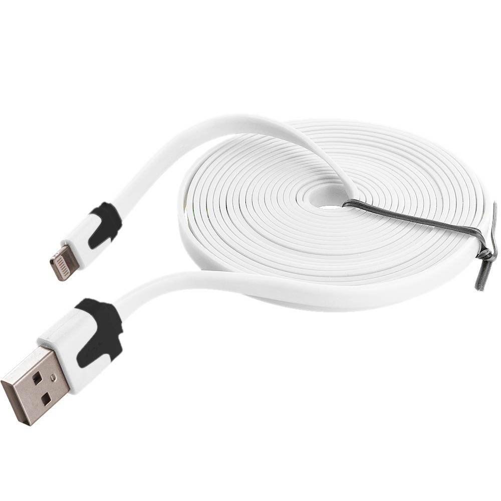Flat USB Sync Data Charging Charger Cable Cord for  iPhone 8 / 7S Plus / X