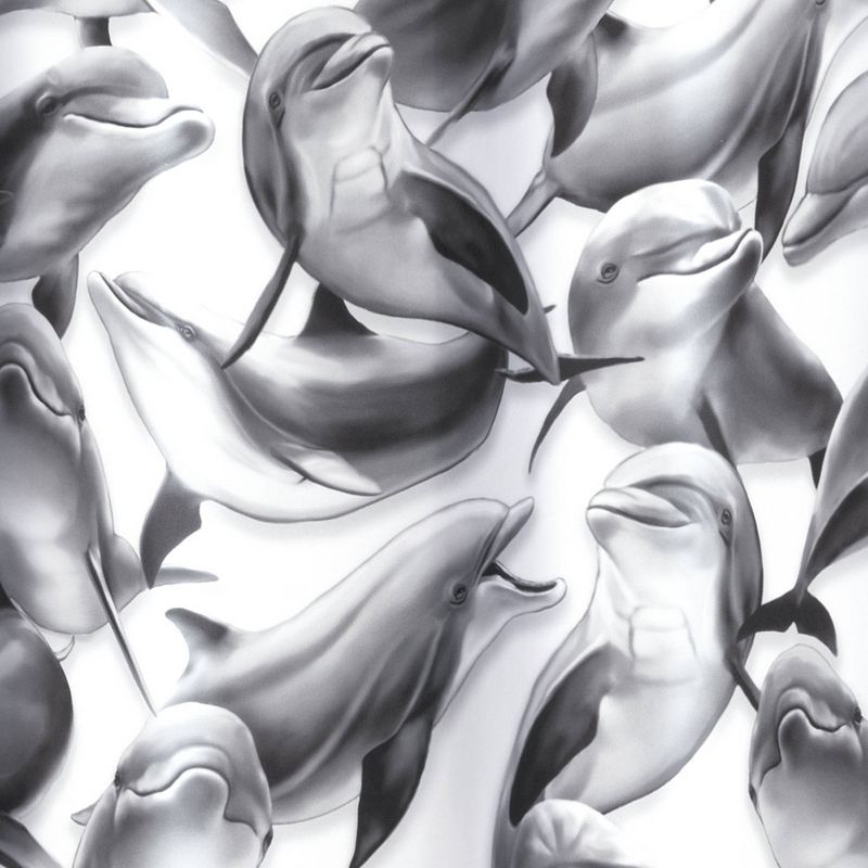 All Over Dolphin Shower Curtain Black - Allure Home Creations