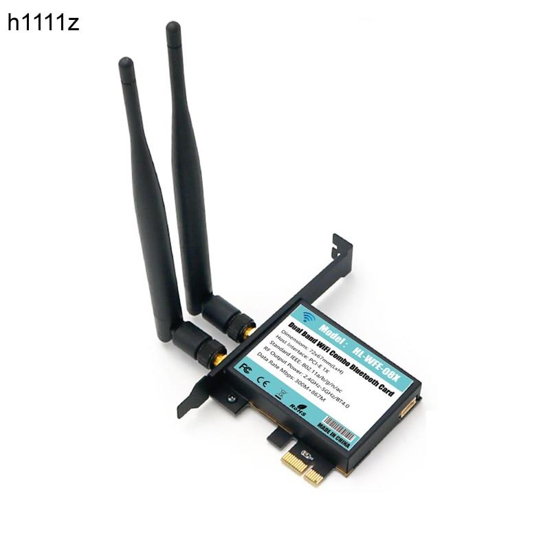 WiFi Ethernet Network Card 7265 Module to PCI E 1X WiFi Card Adapter Bluetooth 4.0 Dual Band 2.4 GHz 5GHZ 802.11AC A/B/G/N Wi Fi