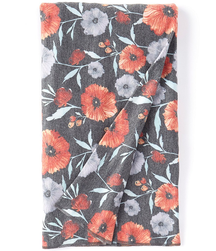 Copper Pearl Baby Girls Poppy Floral Knit Swaddle Blanket