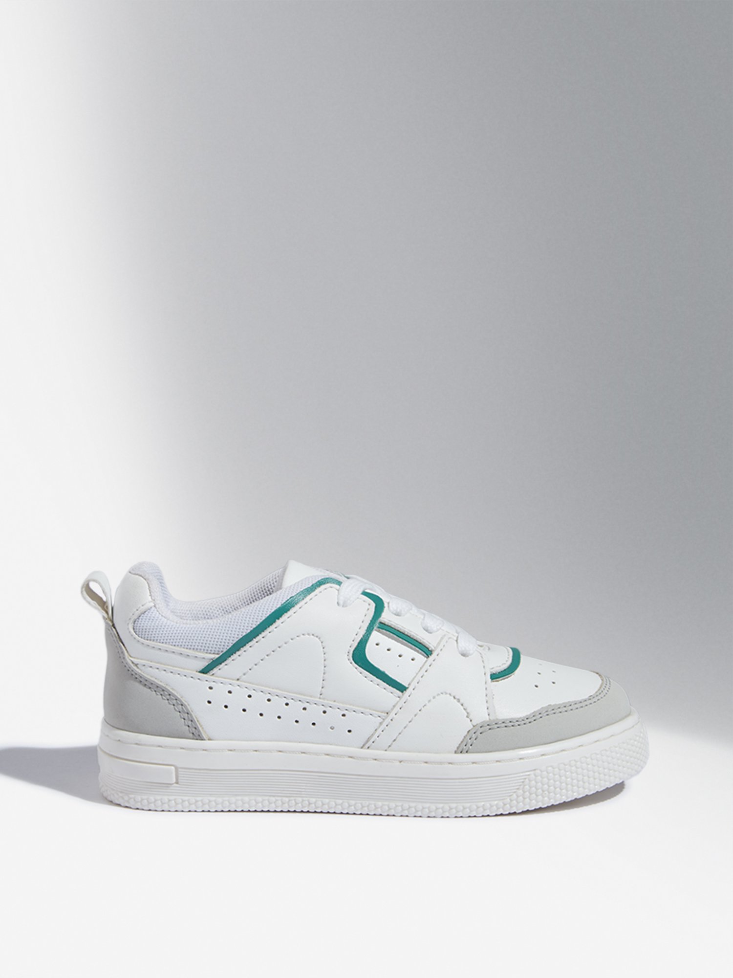 Yellow by Westside White Perforated Lace-Up Sneakers