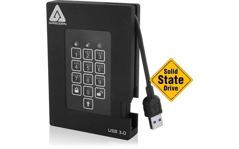 Apricorn Aegis Padlock Fortress A25-3PL256-S4000F 4 TB Solid State Drive - External - USB 3.0 - 8 MB Buffer - 3 Year Warranty