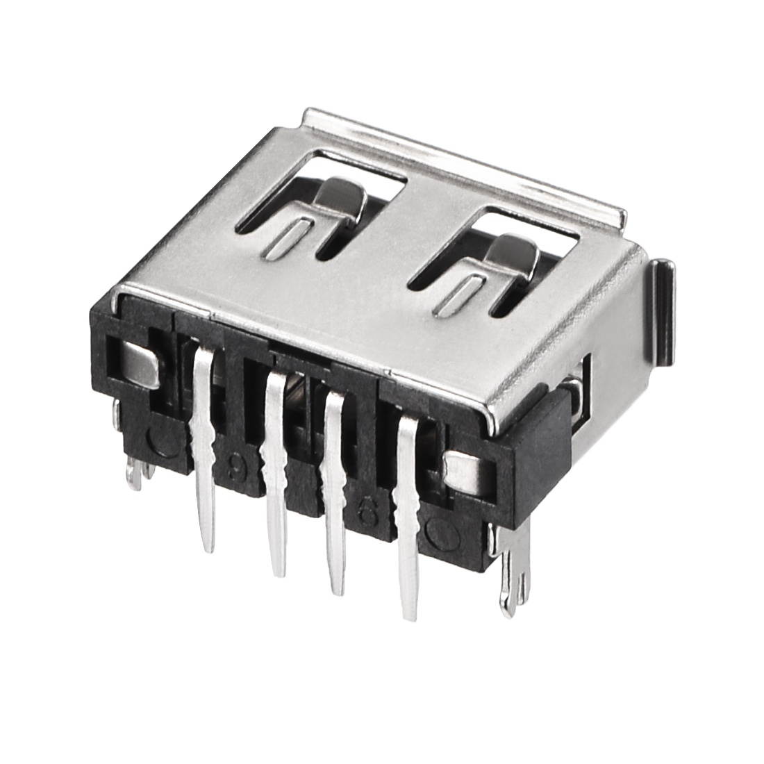 USB-AF PCB Connector Female Jack 10mm Short Body Insert Straight Pin Back 5pcs