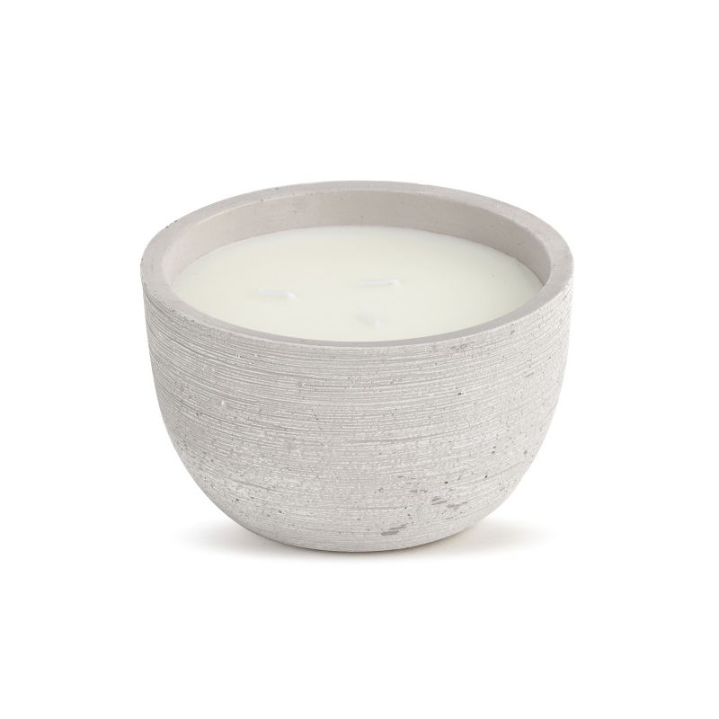 DEMDACO Round Stone Etched 3-Wick Concrete Candle gray