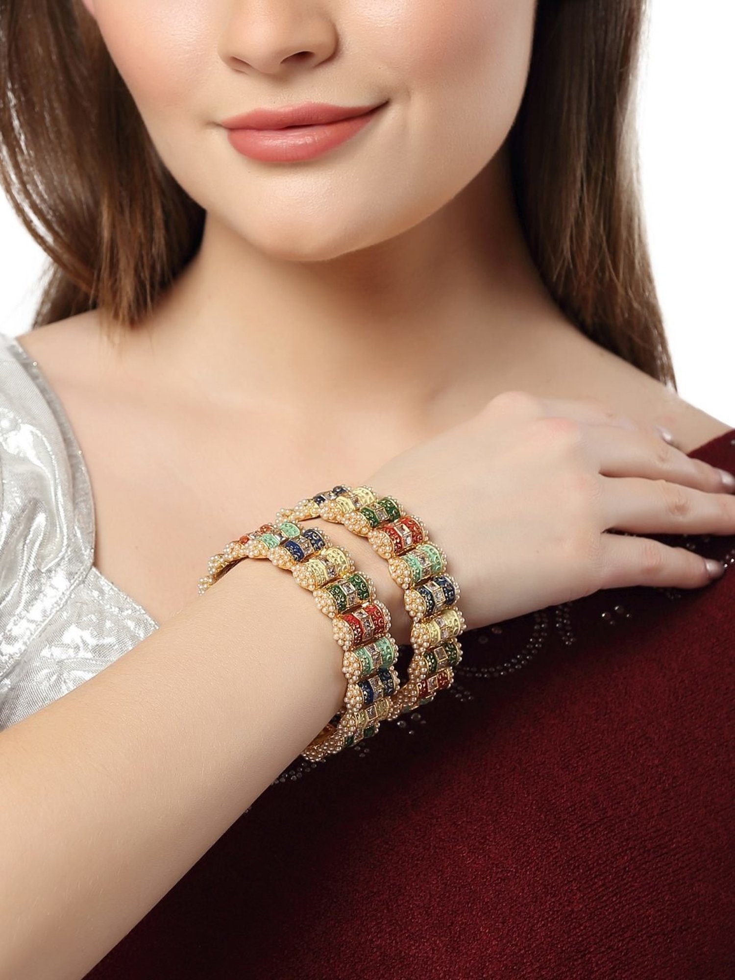 Bold by Priyaasi Trishul Rudraksh Silver-Plated Bracelet for Men