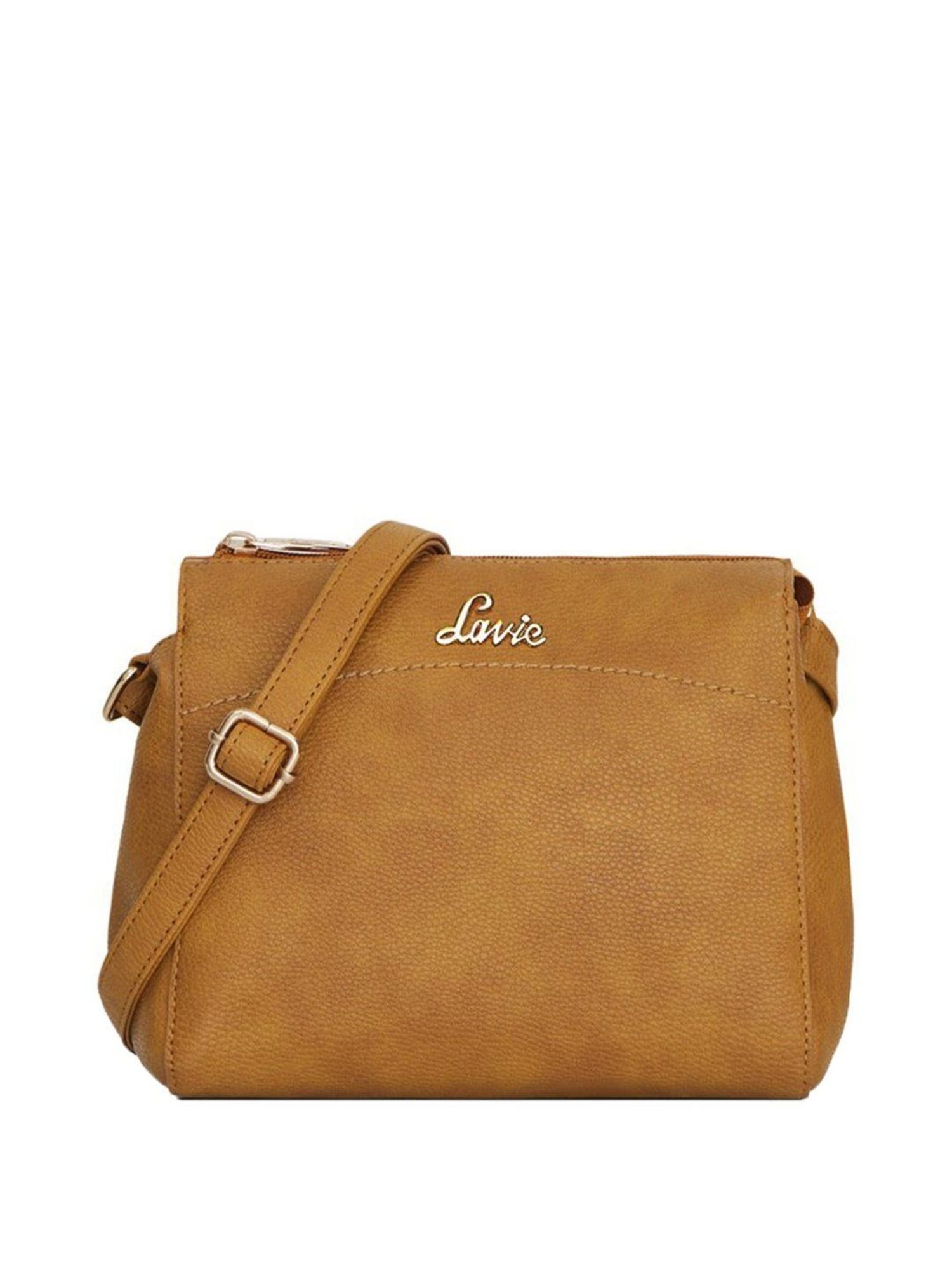 Lavie Cetan Yellow Solid Medium Sling Handbag