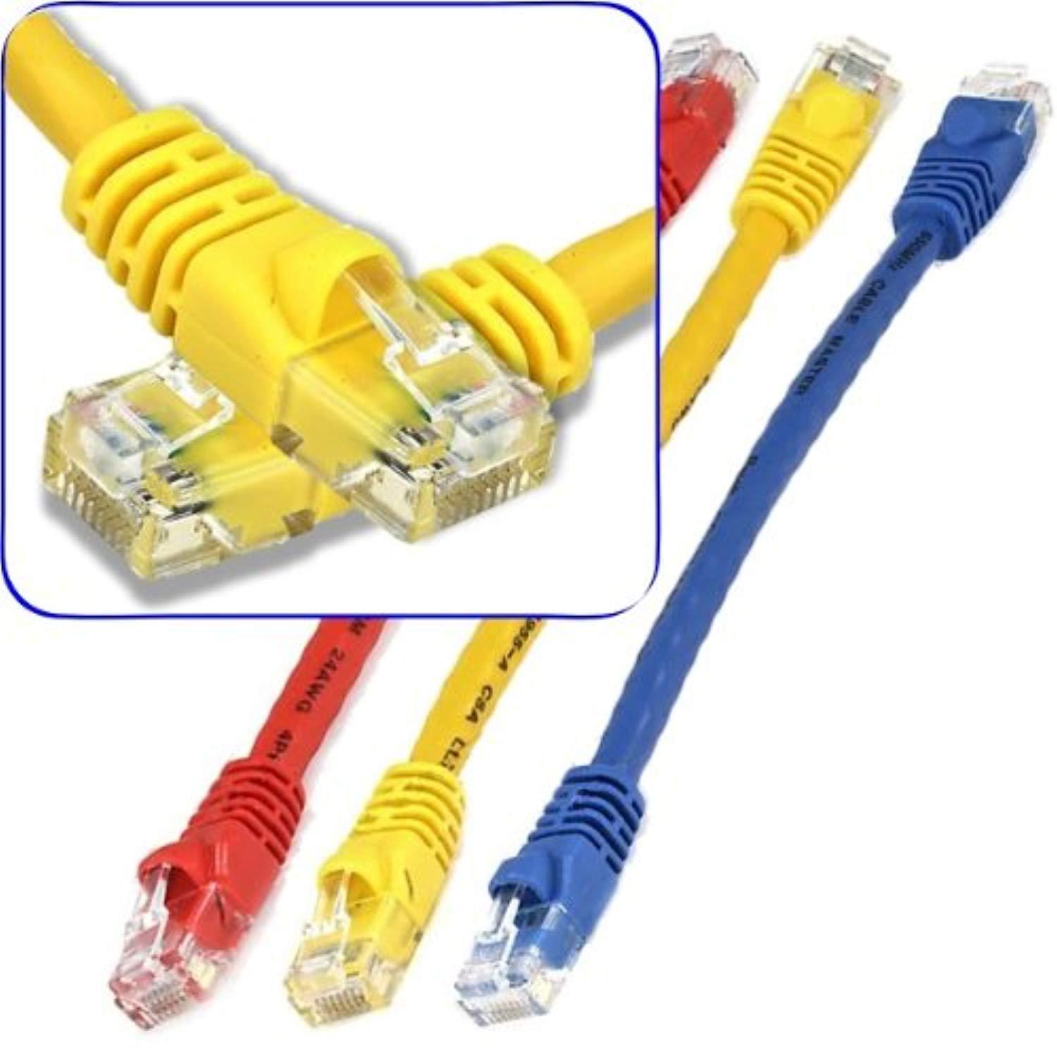(3-Pack)of 0.5 Ft Foot(6 Inch) Cat5e Ethernet Patch Cable RJ45 Plug for Computer Modem Router Internet Network LAN Cord UL Listed