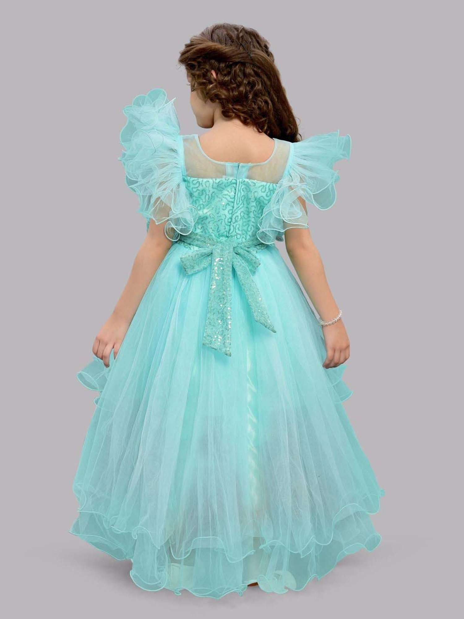 Pink Chick Kids Aqua Sequence Party Gowns