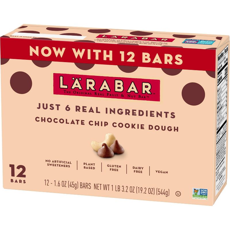 Larabar Chocolate Chip Cookie Dough Protein Bar - 19.2oz/12ct
