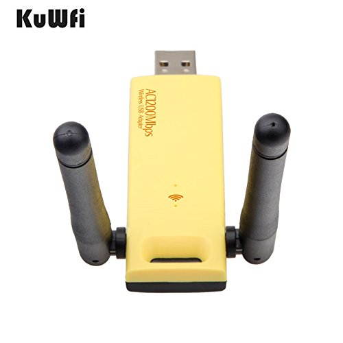 KuWFi USB Wireless Adapter AC 1200mbps USB WiFi Adapter Dual Band USB WiFi Adapter for Faster WiFi-Wireless Adapter for Desktop and Laptop-1200Mbps Dual Band-USB WiFi Antenna for Better