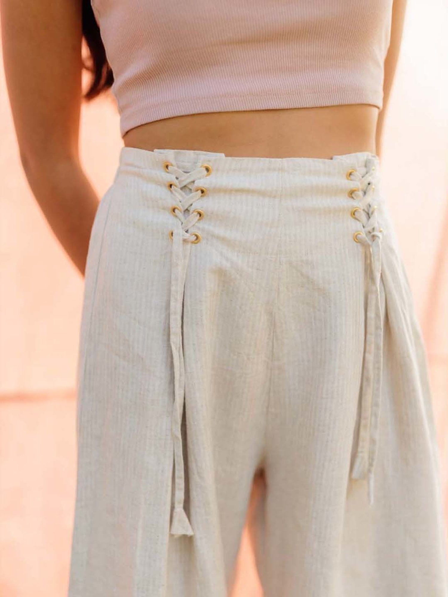 Anousshka Natural Pleated Pants