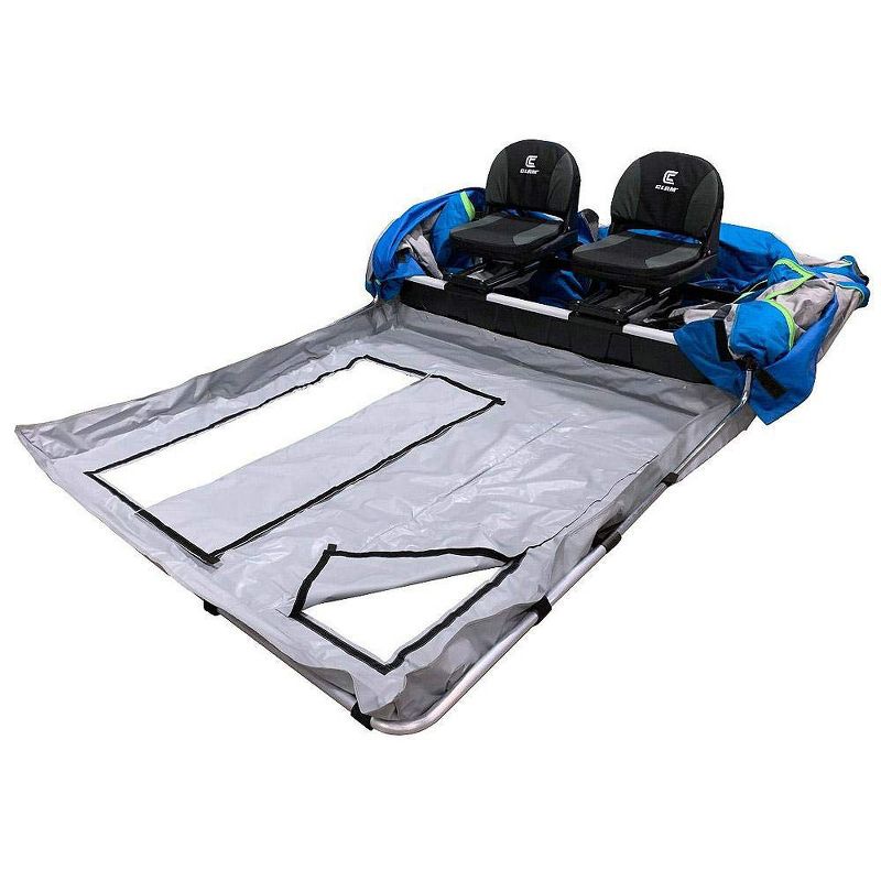 CLAM 14277 Removable Floor for Voyager/Thermal X Fish Trap Ice Fishing Tents with 14 x 40 Velcro Openings for Easy Ice Access and Carrying Bag