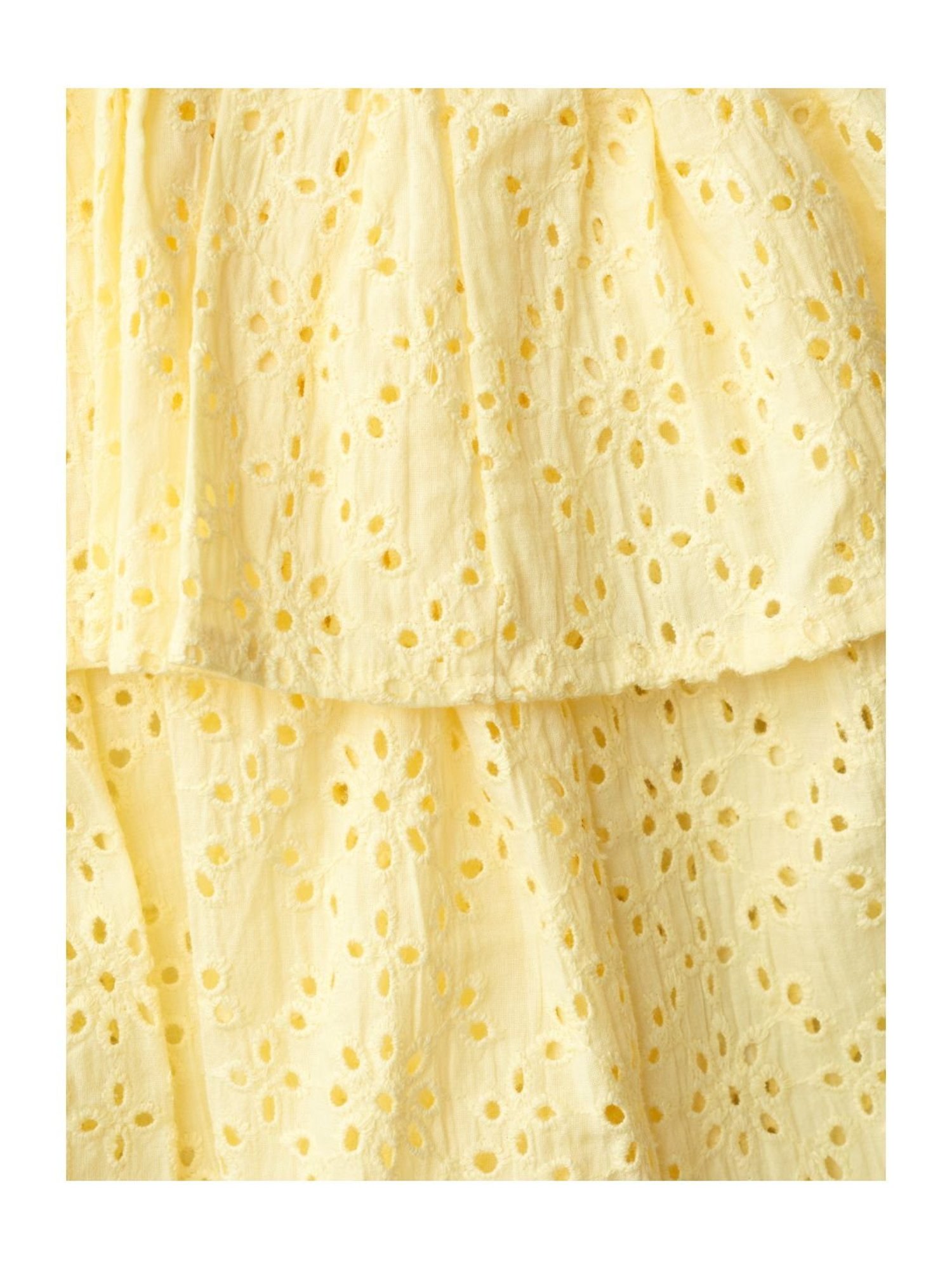 Angel & Rocket Kids Lottie Yellow Cotton Self Pattern Dress