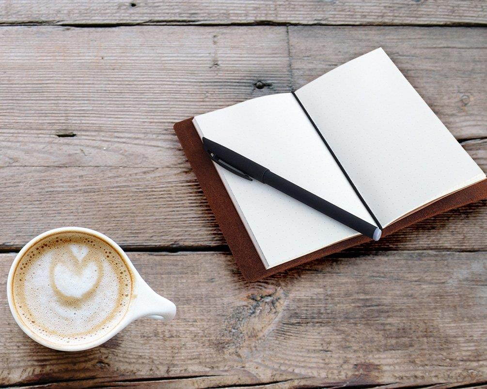 Pocket Travelers Notebook - Leather Journal Cover for Field Notes, Moleskine Cahier 3.5 x 5.5, Brown