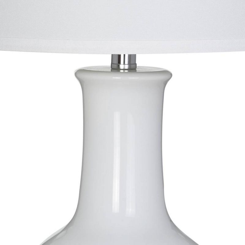 28" Glass Table Lamp White/Clear (Includes LED Light Bulb) - Cresswell Lighting
