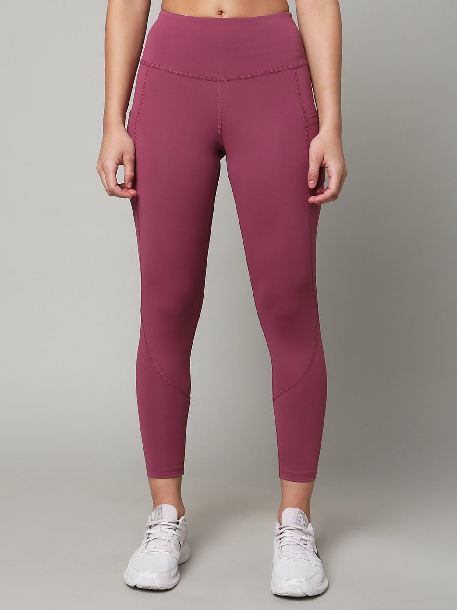 SILVERTRAQ Dark Mauve Relaxed Fit Leggings