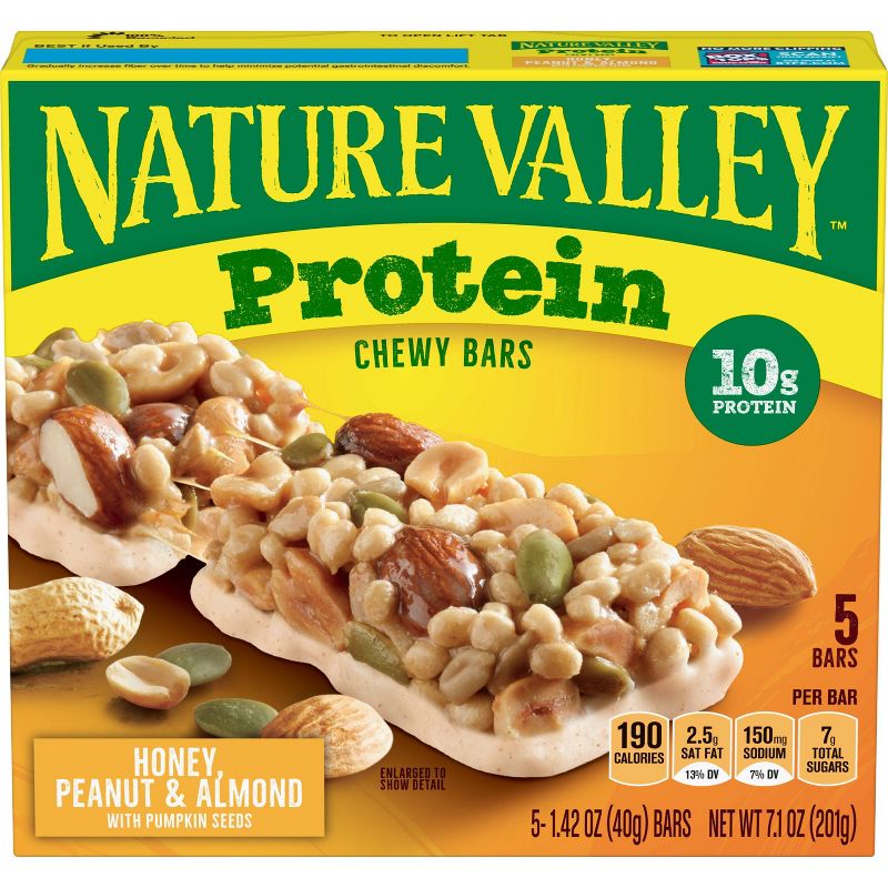 Nature Valley Honey, Peanut & Almond Protein Nut Bars 5ct / 1.42oz