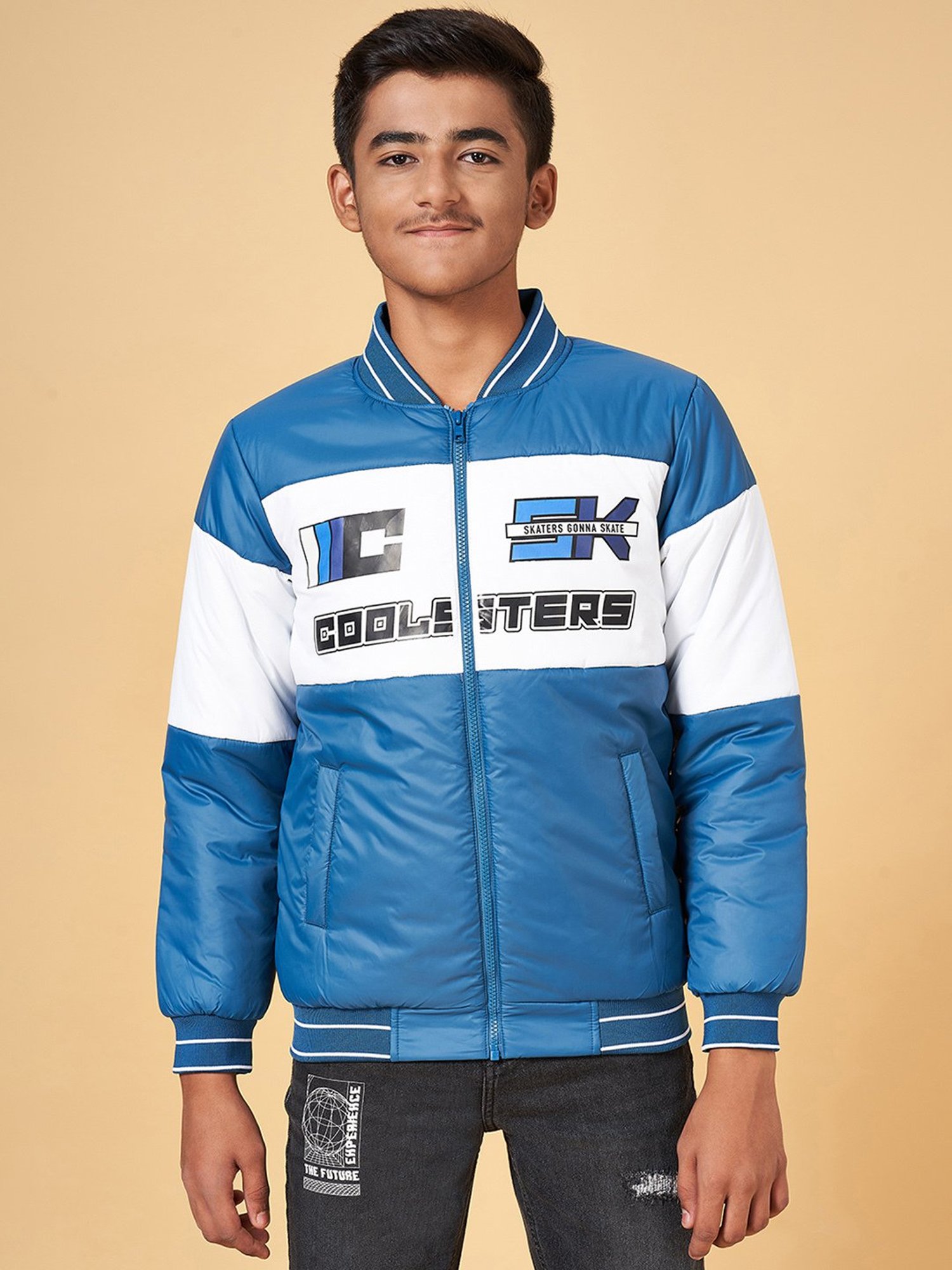 Coolsters by Pantaloons Kids Blue Printed Full Sleeves Jacket