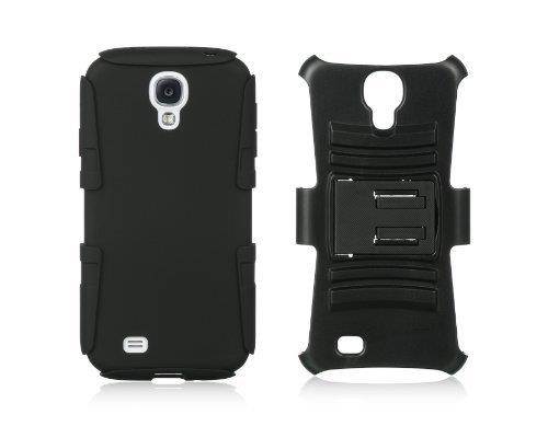Dream Wireless Hybrid Case Skin Plus PC with H Style Stand for Samsung S4 - Retail Packaging - Black