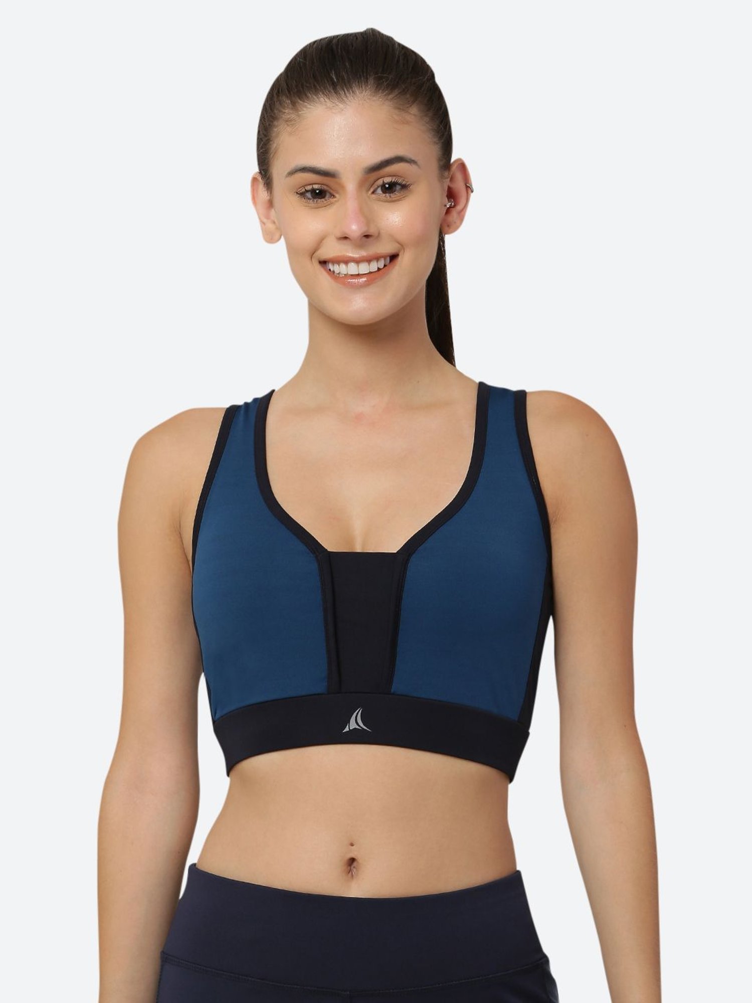 Fitleasure Teal Non Wired Padded Sports Bra