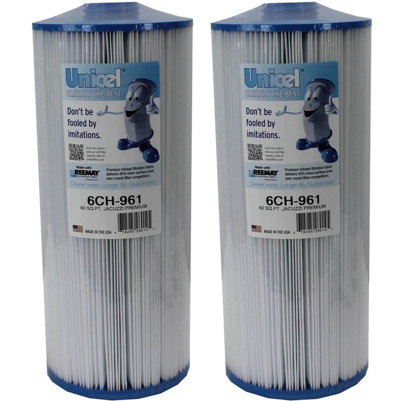 2) New Unicel 6CH-961 Replacement Jacuzzi Spa Filter Cartridges 60 Sq Ft PJW60TL