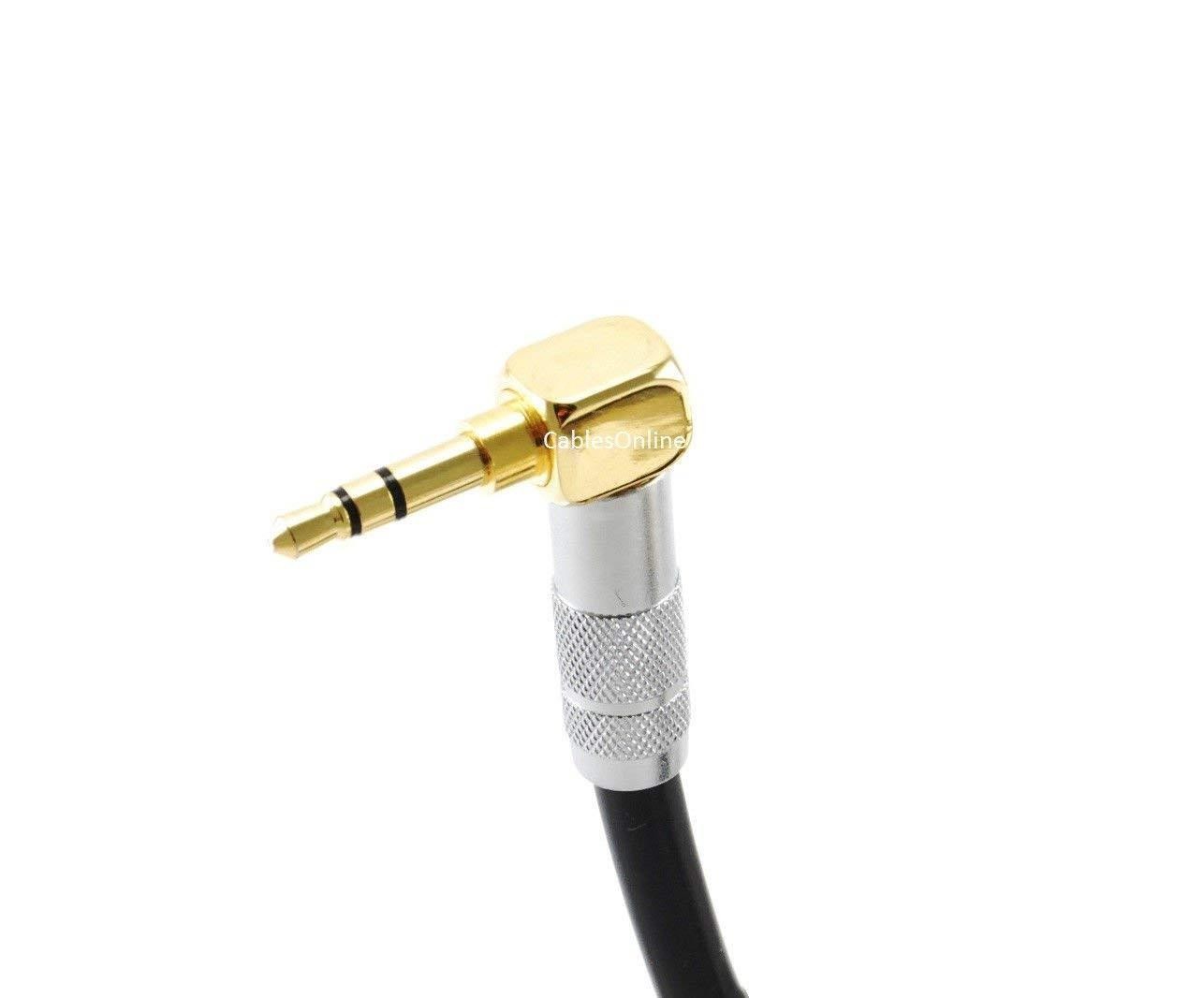 CablesOnline 2ft Right-Angle 3.5mm Stereo Male to Female Professional Premium Grade Audio Cable - (AV-202R)