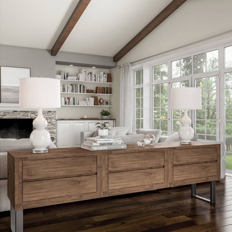 Set of 2 Ceramic Double Gourd Table Lamps (White)