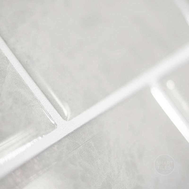 Smart Tiles 3D Peel and Stick Backsplash 4 Sheets of 10.95" x 9.70" Kitchen and Bathroom Wallpaper Subway Fondi