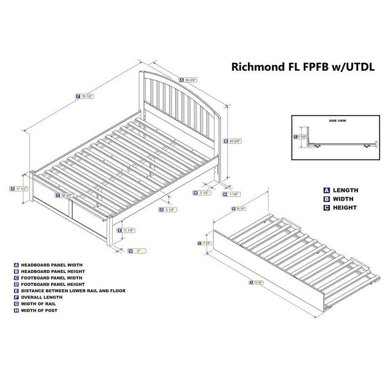 Richmond Full Flat Panel Foot Board w/ Urban Trundle Antique Walnut - Atlantic Furniture