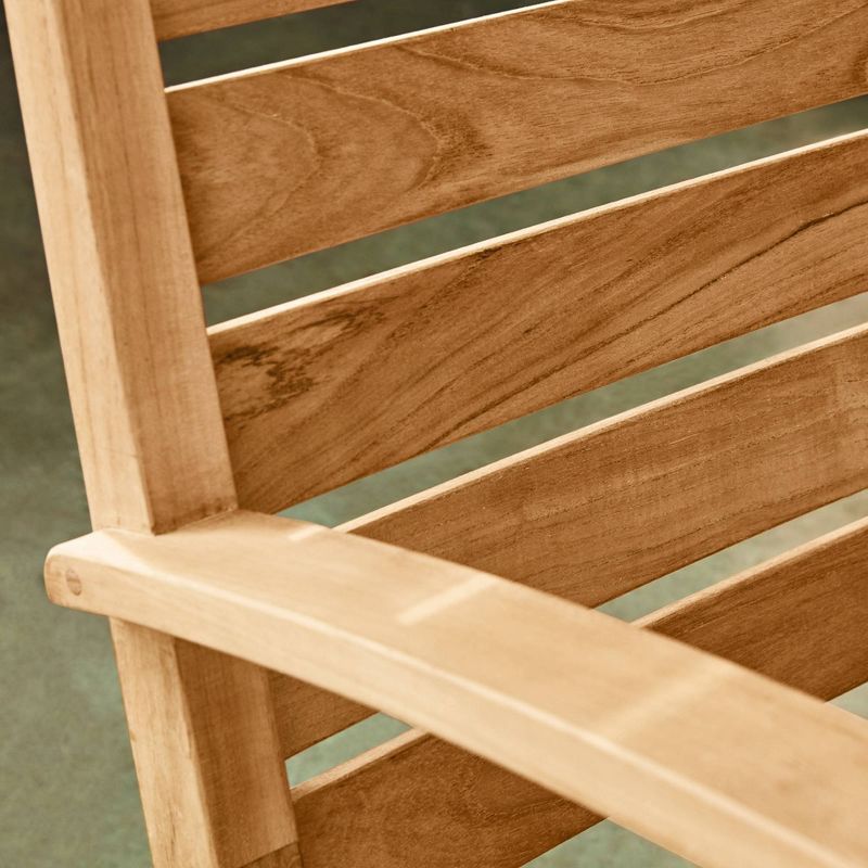 Logan Teak Patio Rocking Chair with Cup Holder - Light Brown - Cambridge Casual