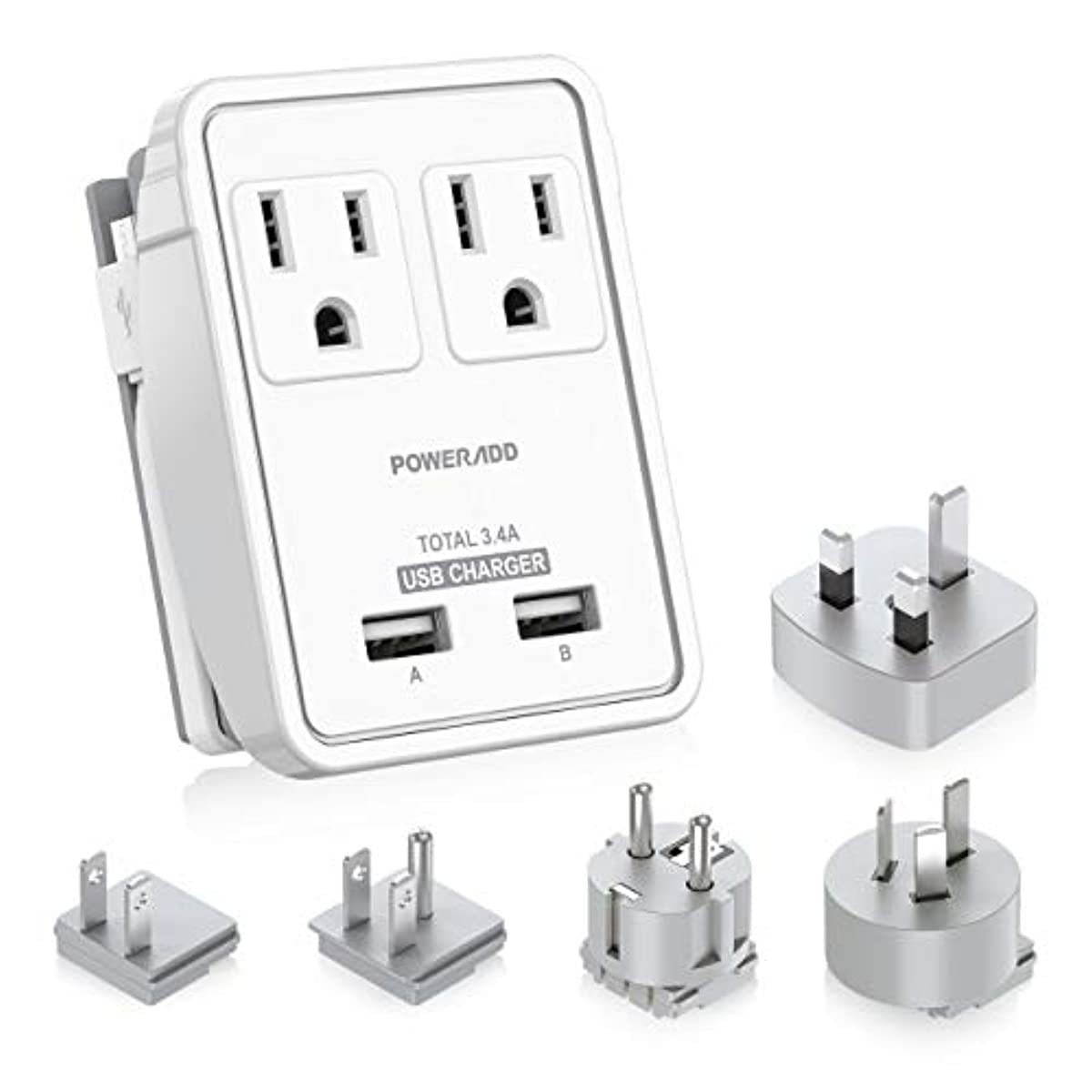 6Outlet + 2 USB 1050 Joule Surge Protector Power Strip with 25Ft Long Extension Cord White UL Listed