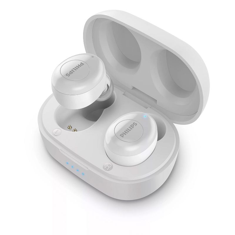 Philips True Wireless Earbuds T2205, Bluetooth 5.1, Voice Assistant, IPX4 Splash Resistant, with Microphone, Up to 12 Hours (4 + 8) of Playtime, White (TAT2205WT)