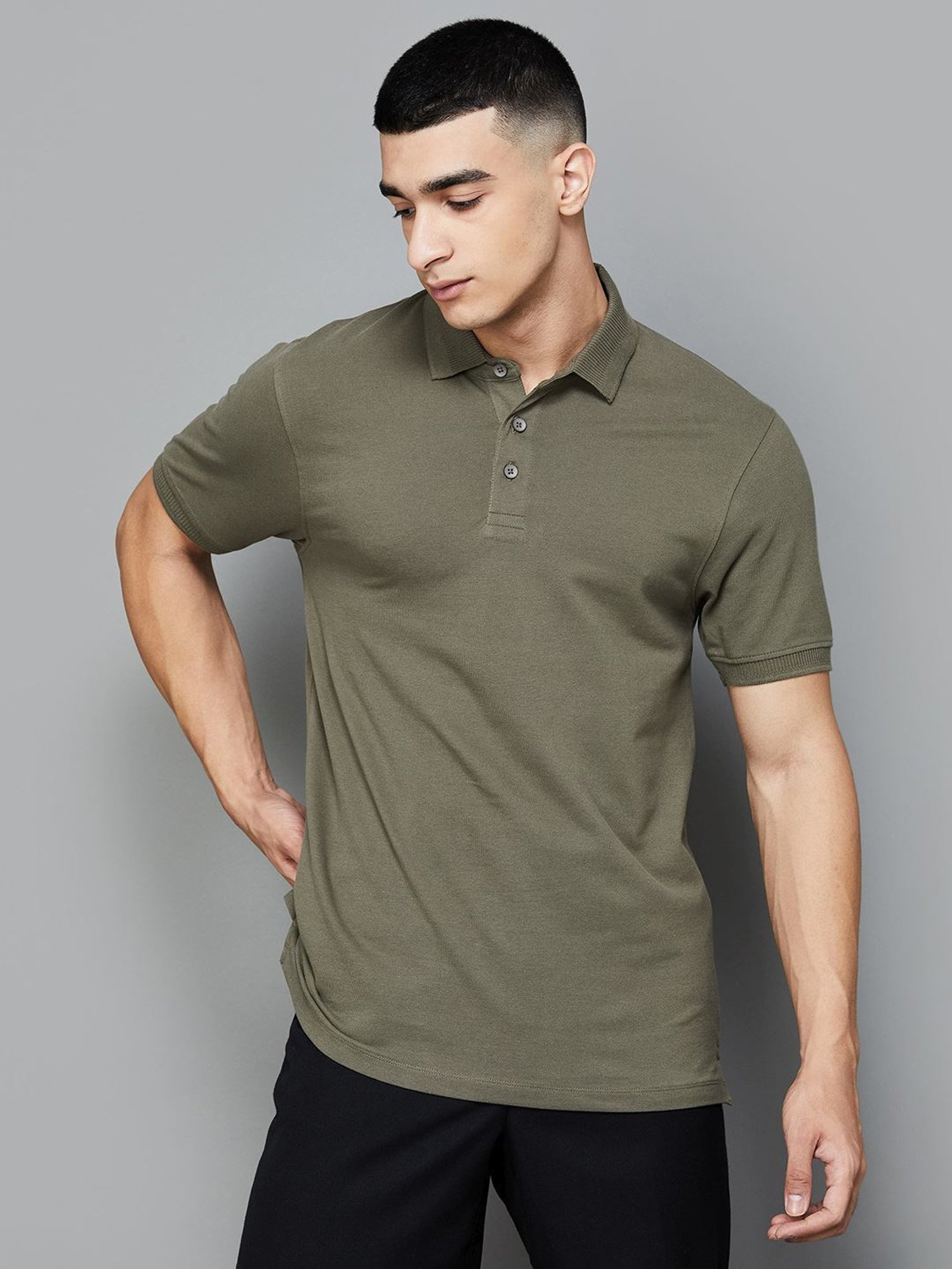 Forca by Lifestyle Olive Regular Fit Polo T-Shirts