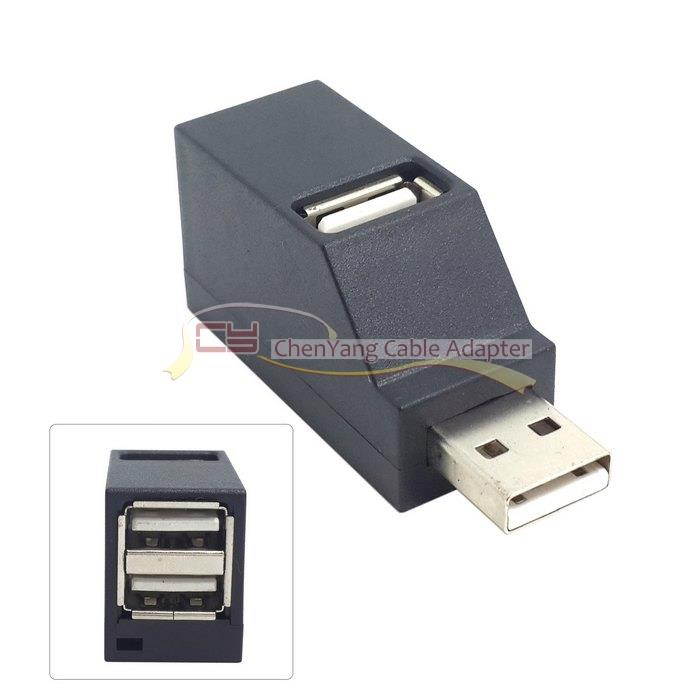Black Vertical Type USB 2.0 3 Ports Hub Bus power For Laptop Macbook Notebook PC