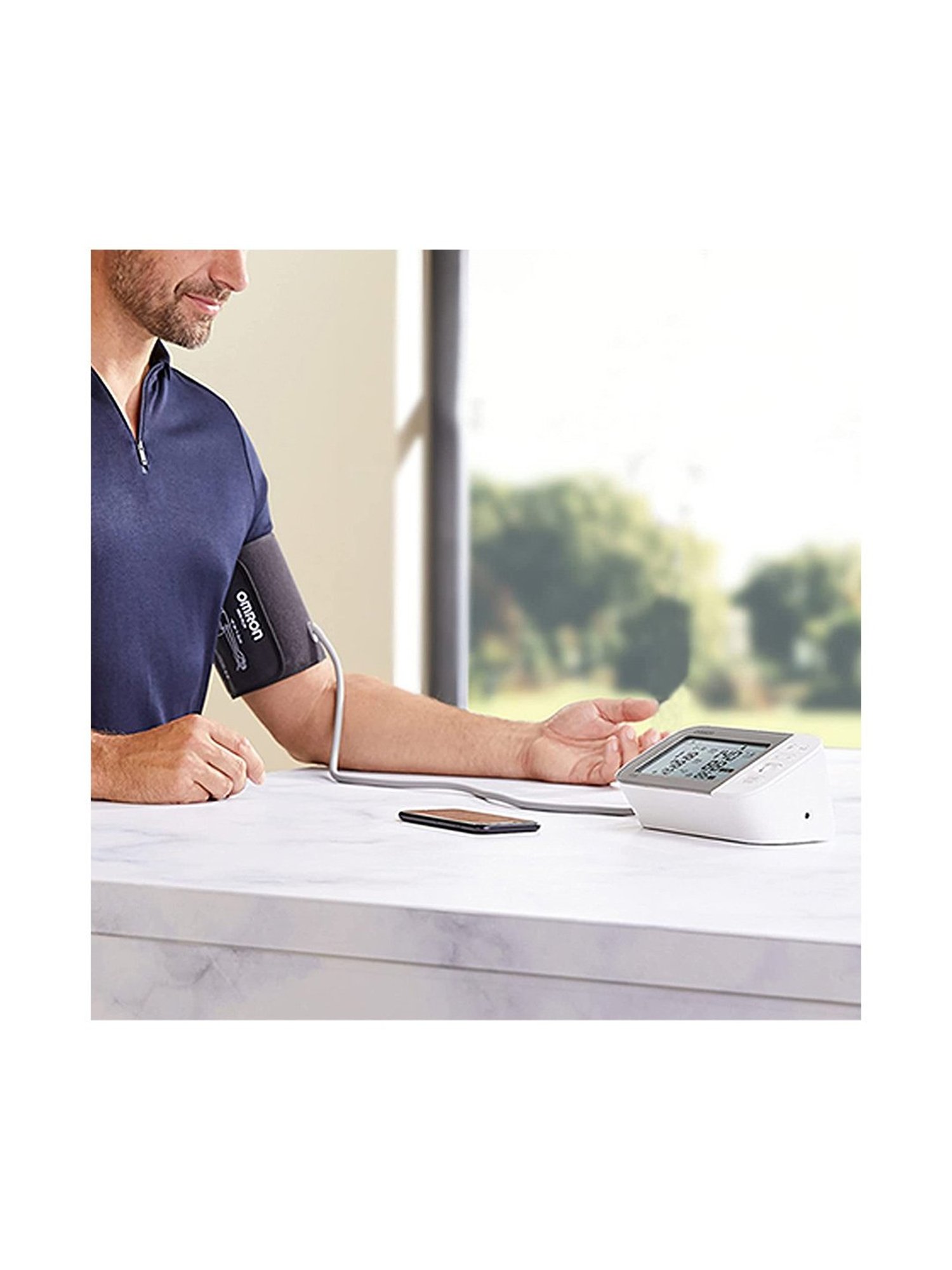 Omron HEM-7361T Bluetooth Digital Blood Pressure Monitor with AFib Indicator (White)