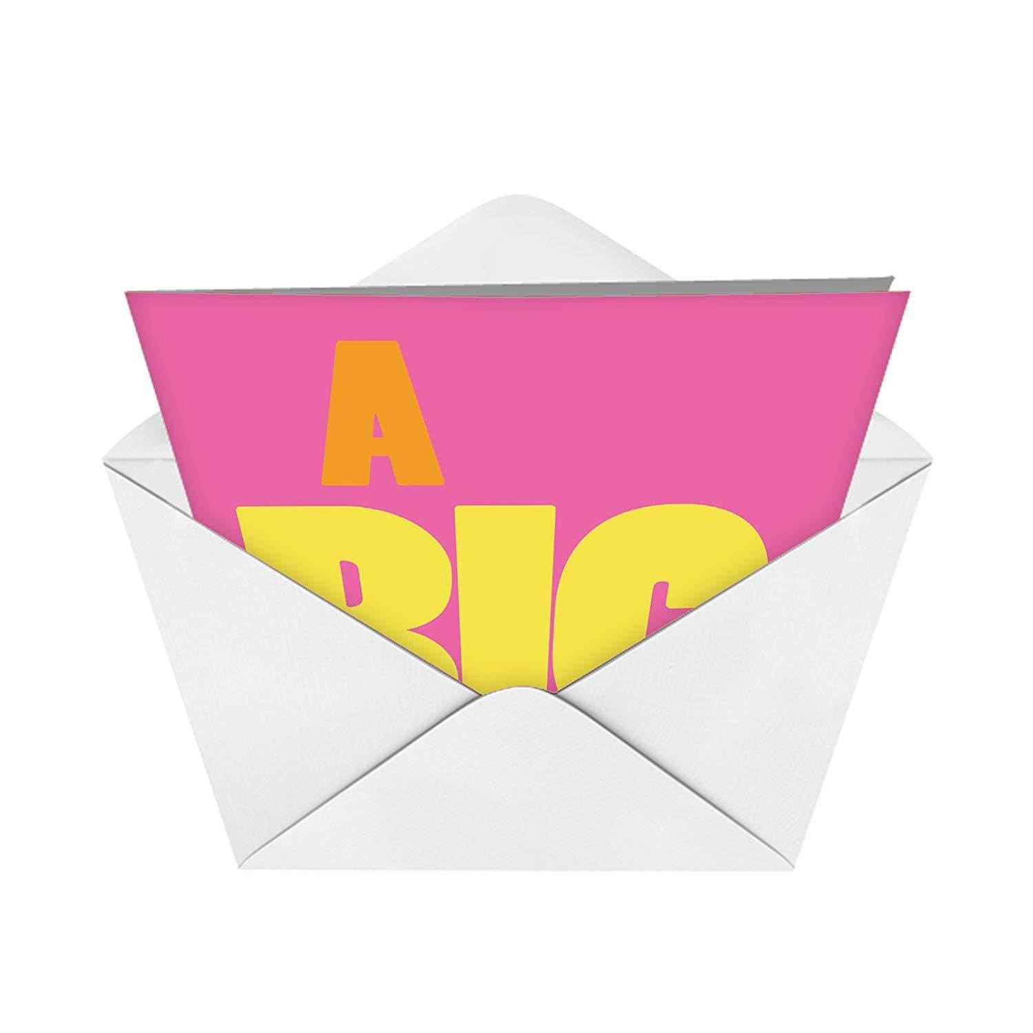 Large All-Occasions Card with Envelope (8.5" x 11") - A Big Kiss - Bright and Bold Colors in Extra Large Font for Personalized Message and Greeting, Blank Stationery Set J9651
