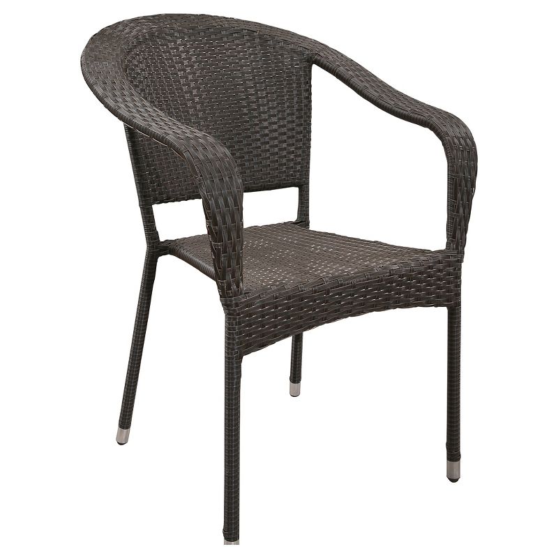 Odette 3pc Metal Patio Bistro Set - Espresso - Abbyson Living