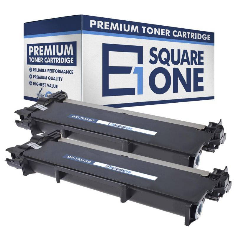 eSquareOne Compatible High Yield Toner Cartridge Replacement for Brother TN660 TN630 (Black, 2-Pack)
