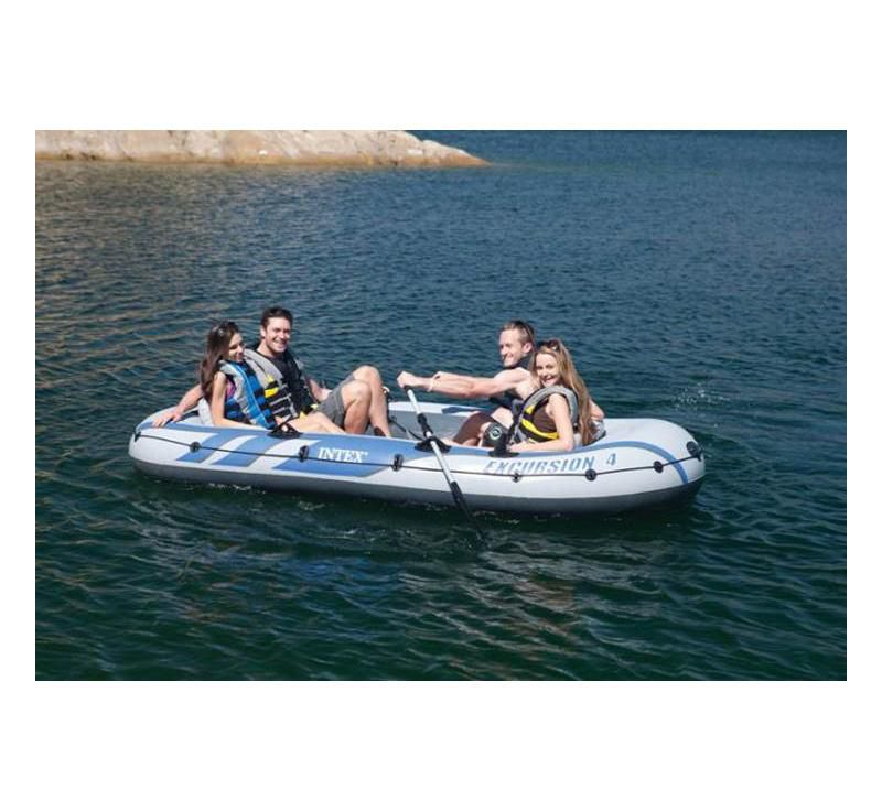 Intex Explorer 200 Inflatable 2 Person River Boat Raft Set with 2 Oars & Pump