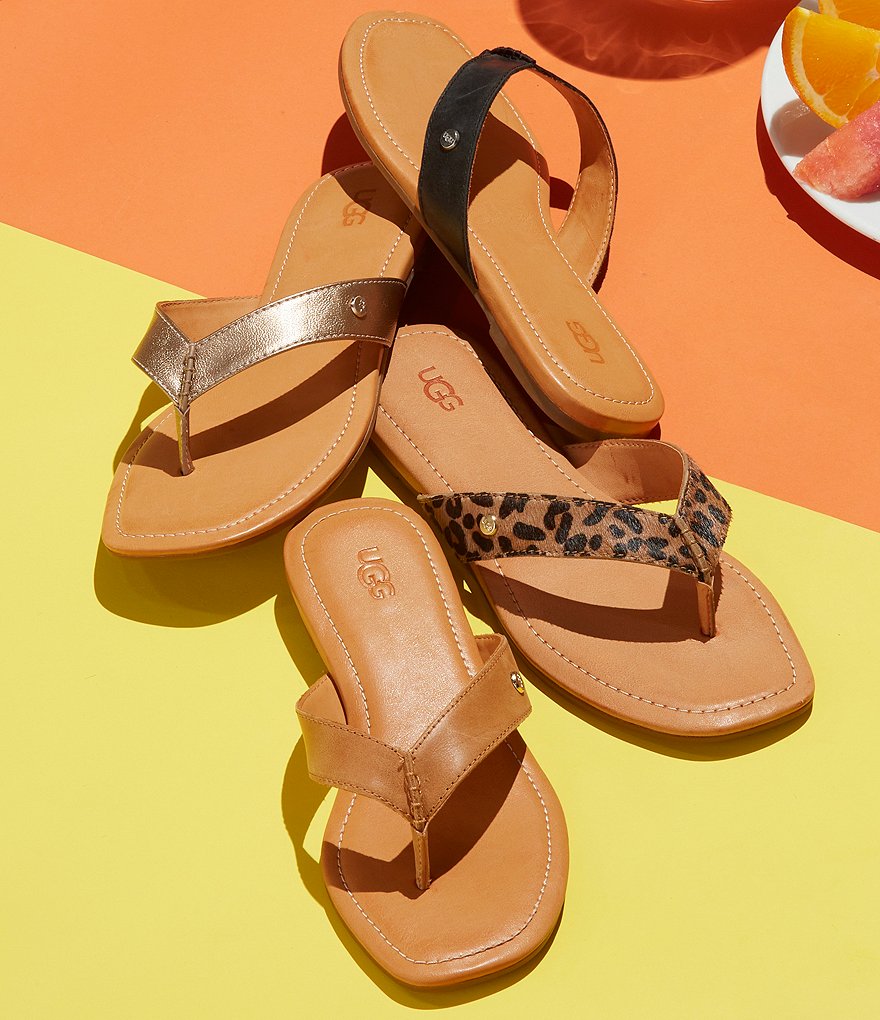 UGG&reg; Tuolumne Leather Flip Flops