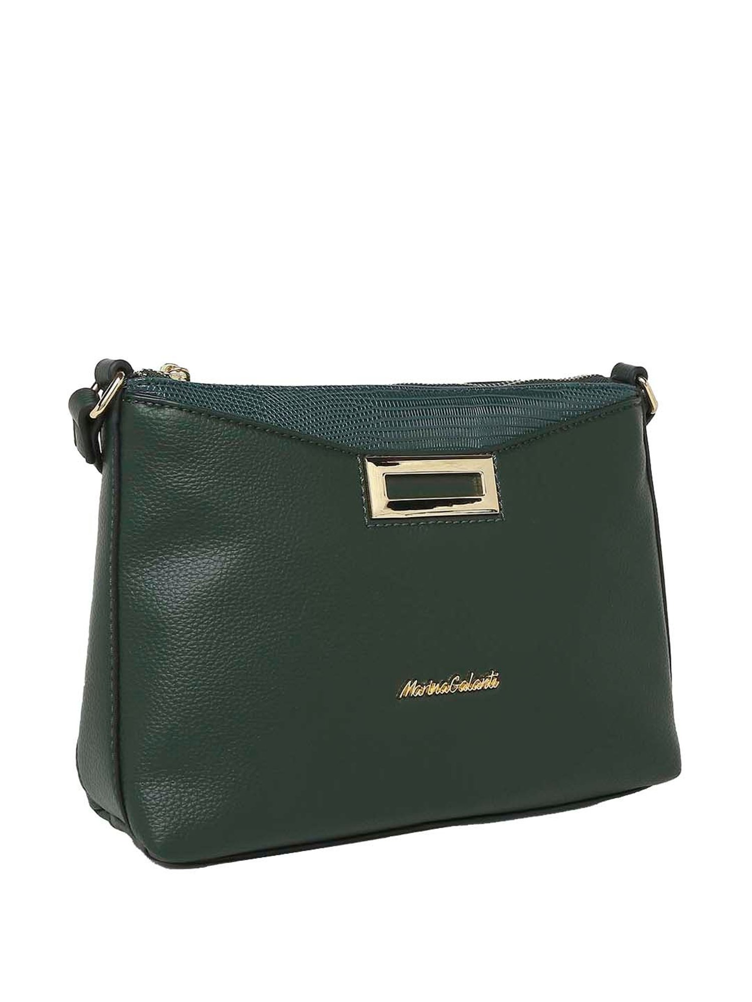 Marina Galanti Green Solid Medium Sling Handbag