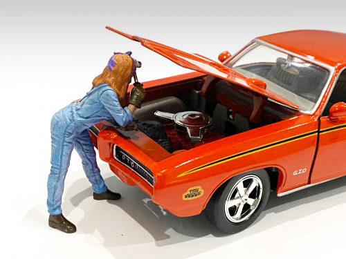 Retro Female Mechanic I Figurine for 1/18 Scale Models by American Diorama