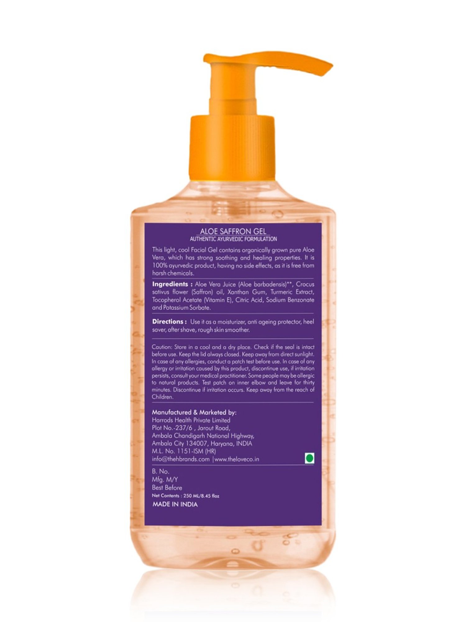 The Love Co. Saffron Aloe Vera Gel - 250 ml